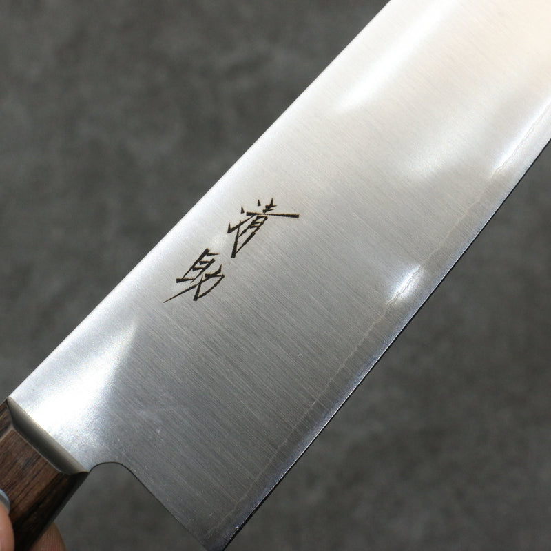 Seisuke SLD Migaki Polish Terminé Santoku 180mm Manipuler Bois de Pakka marron - japanny-FR