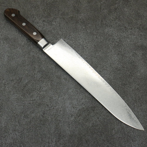 Seisuke Kagami2 AUS10 Finition miroir Damas Gyuto 240mm Bois de Pakka marron Manipuler - japanny-FR