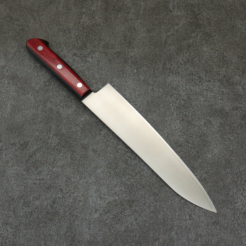 Seisuke SLD Migaki Polish Terminé Gyuto 210mm Bois de pakka rouge Manipuler - japanny-FR