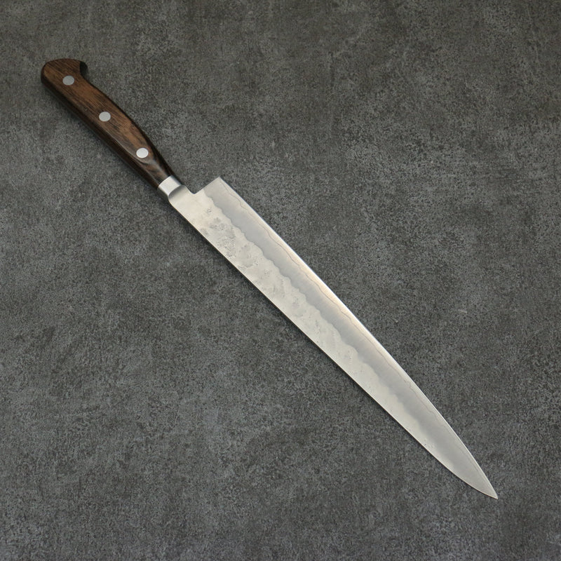 Seisuke Acier argenté NO.3 Nashiji Sujihiki 240mm Bois de Pakka marron Manipuler - japanny-FR