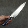 Seisuke Seiten Molybdene Gyuto 180mm bleu marine de pakka noir Manipuler - japanny-FR