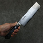 Seisuke VG5 Martelé Kasumitogi Nakiri 160mm Bois de pakka noir Manipuler - japanny-FR