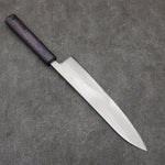 Seisuke Acier Blanc No.1 Migaki Polish Terminé Gyuto 240mm Chêne laqué violet Manipuler - japanny-FR