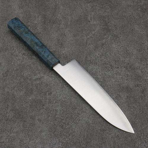 Seisuke Super Bleu Migaki Polish Terminé Santoku 180mm Bois stabilisé Manipuler - japanny-FR