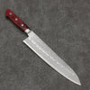 Seisuke Super Bleu Martelé Gyuto 210mm Bois de pakka rouge Manipuler - japanny-FR