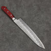 Seisuke Super Bleu Martelé Gyuto 210mm Bois de pakka rouge Manipuler - japanny-FR