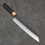 Seisuke Super Bleu Martelé Kirituke Gyuto 240mm Shitan(férule:Bois de Pakka blanc) Manipuler - japanny-FR