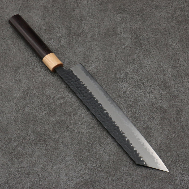 Seisuke Super Bleu Martelé Kirituke Gyuto 240mm Shitan(férule:Bois de Pakka blanc) Manipuler - japanny-FR