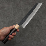 Seisuke Super Bleu Martelé Kirituke Gyuto 240mm Shitan(férule:Bois de Pakka blanc) Manipuler - japanny-FR