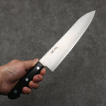 Seisuke SLD Migaki Polish Terminé Gyuto 210mm Bois de pakka noir Manipuler - japanny-FR