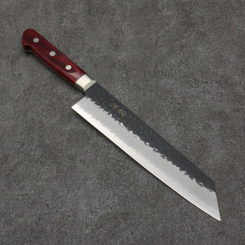 Seisuke Super Bleu Martelé Kurouchi Kirituke Gyuto 210mm Bois de pakka rouge Manipuler - japanny-FR