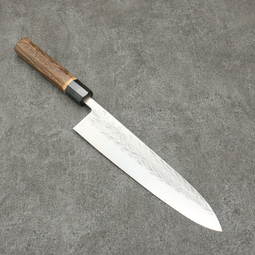 Tadafusa SLD Martelé Gyuto 240mm Noyer Brûlé Manipuler - japanny-FR