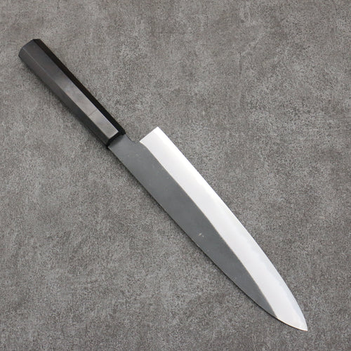 Sakai Takayuki Gravure remplie d'or par Kubota Houou Acier Blanc No.2 Finition noire Gyuto 240mm Bois d'ébène Manipuler - japanny-FR