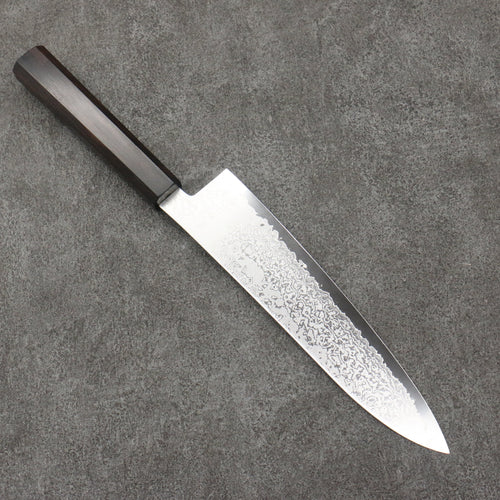 Seisuke VG10 Damas Gyuto 210mm Bois d'ébène Manipuler - japanny-FR