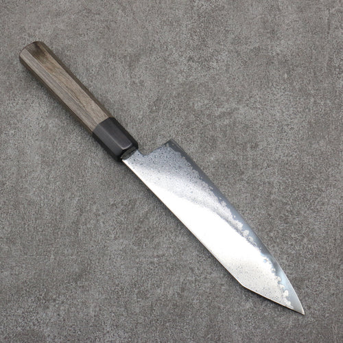 Seisuke VG10 Damas noir Finition en miroir Kiritsuke Santoku 180mm Bois de pakka Gris Manipuler - japanny-FR