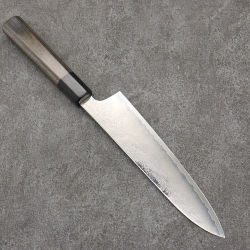 Seisuke VG5 Nashiji Noir Finition en miroir Gyuto 210mm Bois de pakka Gris Manipuler - japanny-FR