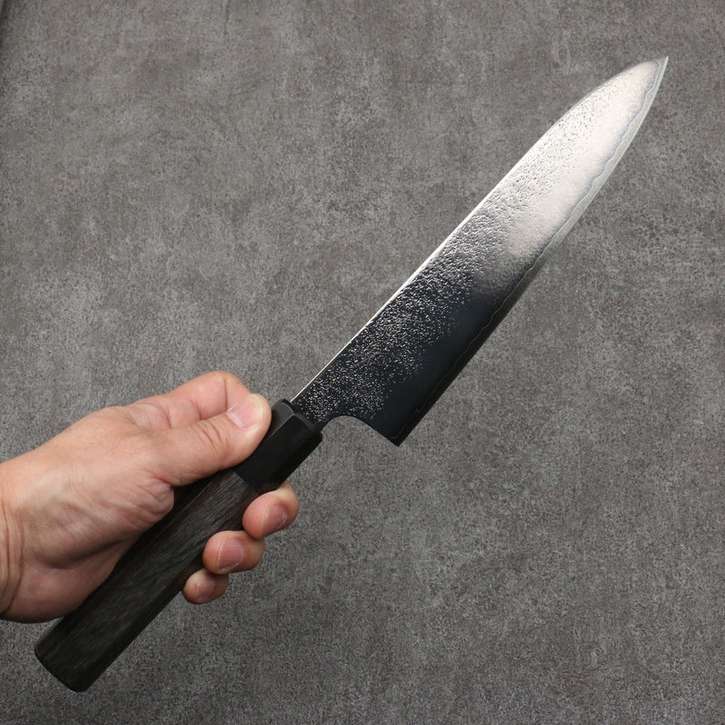 Seisuke VG5 Nashiji Noir Finition en miroir Gyuto 210mm Bois de pakka Gris Manipuler - japanny-FR