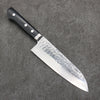 Seisuke VG1 Martelé Migaki Polish Terminé Santoku 165mm Bois de pakka noir Manipuler - japanny-FR