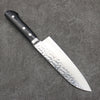 Seisuke VG1 Martelé Migaki Polish Terminé Santoku 165mm Bois de pakka noir Manipuler - japanny-FR