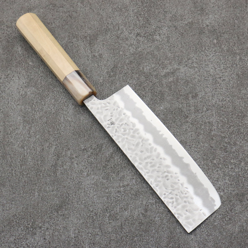 Seisuke Kumo Acier Blanc No.1 Martelé Nakiri 165mm Magnolia Manipuler - japanny-FR