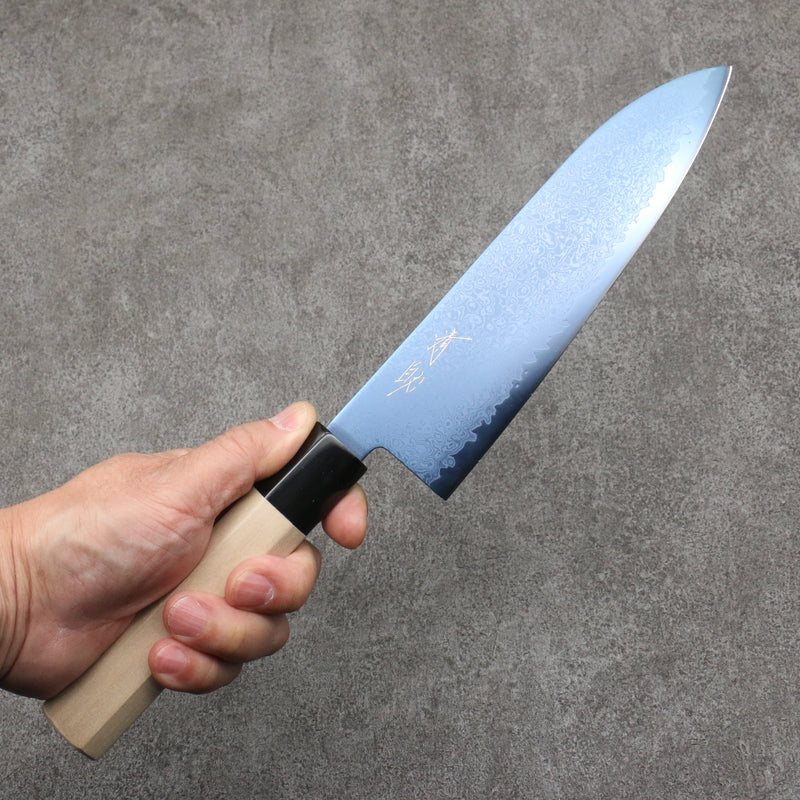 Seisuke VG10 Ion plating Damas Santoku 180mm Magnolia Manipuler - japanny-FR