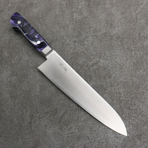 Seisuke VG5 Migaki Terminé Gyuto 210mm Résine marbrée violet Manipuler - japanny-FR