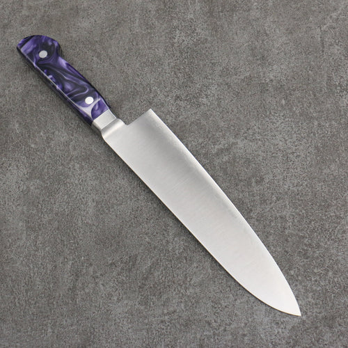 Seisuke VG5 Migaki Terminé Gyuto 210mm Résine marbrée violet Manipuler - japanny-FR