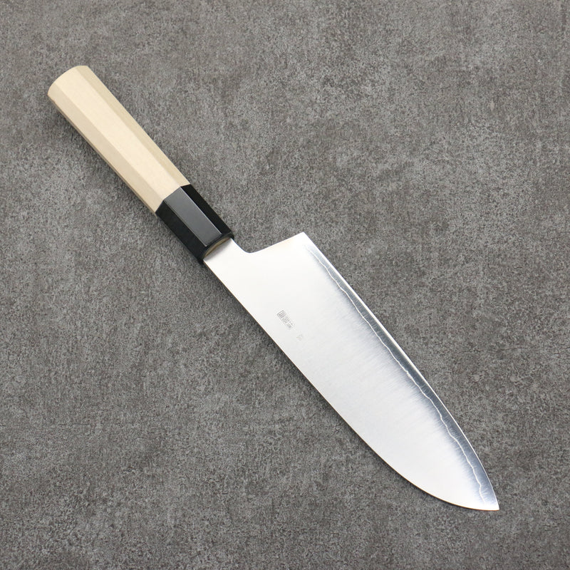 Kikuzuki Acier argenté NO.3 Bokashi Santoku 180mm Manipuler Magnolia - japanny-FR