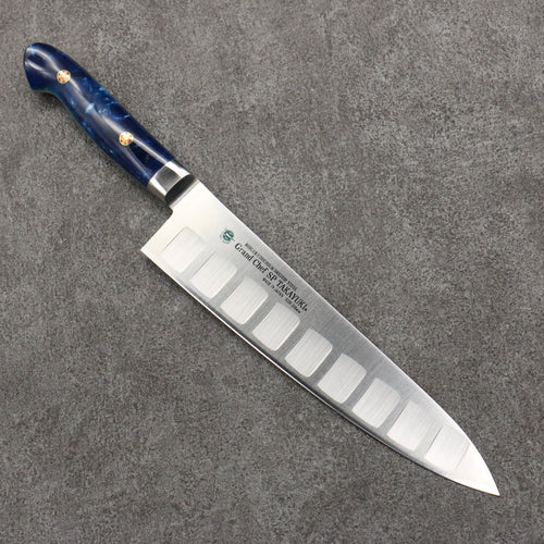 Sakai Takayuki Grand Chef SP Uddeholm Acier suédois résistant aux taches Gyuto Saumon 210mm SP Type III (Océan) Manipuler - japanny-FR