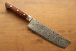 Seisuke Mokusei ZA-18 Finition miroir Damas Nakiri 165mm Bois de Pakka marron Manipuler - japanny-FR