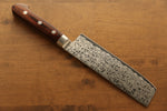 Seisuke Mokusei ZA-18 Finition miroir Damas Nakiri 165mm Bois de Pakka marron Manipuler - japanny-FR