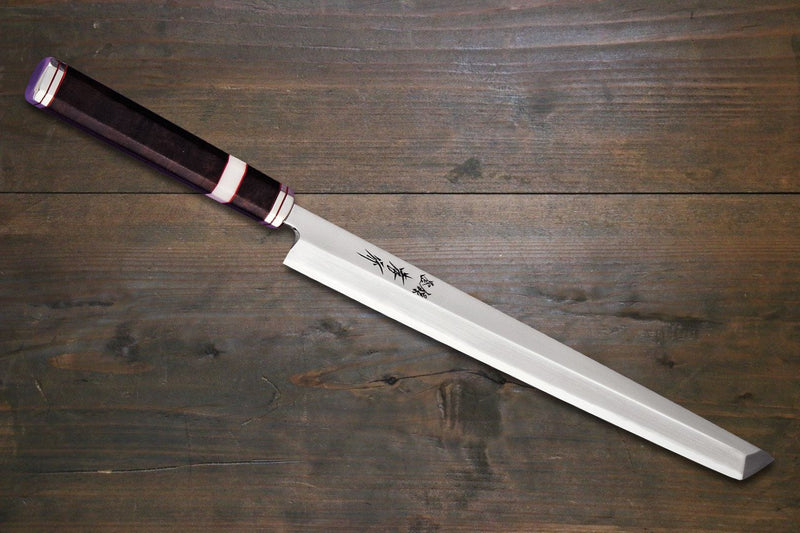 Sakai Takayuki Shiden Acier argenté NO.3 Takohiko 270mm Désert Ironwood(Modèle Sugihara
) Manipuler - japanny-FR