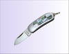 Moki Mini Pendant Pocket Knife w/ Checkered White Mother of Pearl and Abalone - japanny-FR