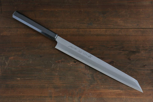 Sakai Takayuki Byakko Acier Blanc No.1 Kiritsuke Yanagiba  330mm Bois d'ébène Manipuler Avec gaine - japanny-FR