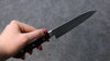 Yoshimi Kato Super Bleu Migaki Terminé Martelé(Maru) Petite-utilité  120mm Bois de Pakka Manipuler - japanny-FR