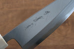 Jikko Shiko Acier Bleu Kiritsuke Deba 120mm Manipuler Ebène avec double anneau - japanny-FR