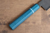 Seisuke VG5 Nashiji Teinture noire Santoku  165mm Toile Micarta Bleue Manipuler - japanny-FR