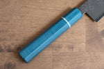 Seisuke VG5 Nashiji Teinture noire Santoku  165mm Toile Micarta Bleue Manipuler - japanny-FR