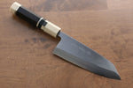 Jikko Shiko Acier Bleu Kiritsuke Deba 150mm Manipuler Ebène avec double anneau - japanny-FR