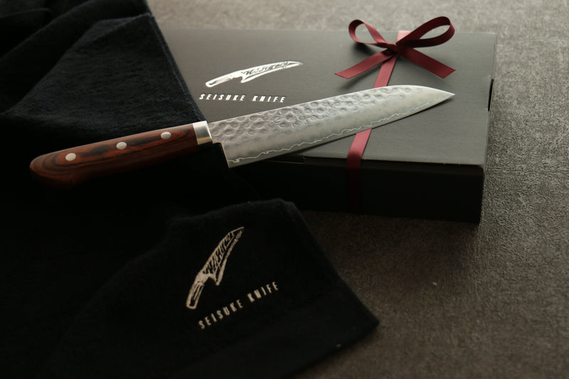 Coffret Cadeau Avec Couteau Santoku Seisuke en Acier Suédois Avec Manc –  japanny-FR