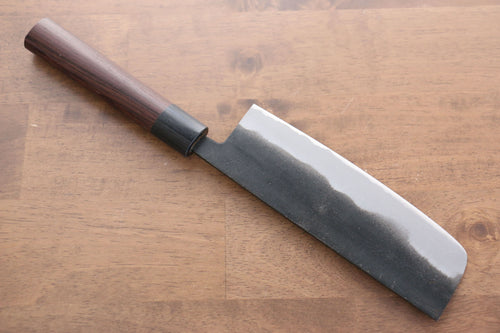 Jikko Acier Blanc No.2 Finition noire Nakiri  165mm Shitan Manipuler - japanny-FR