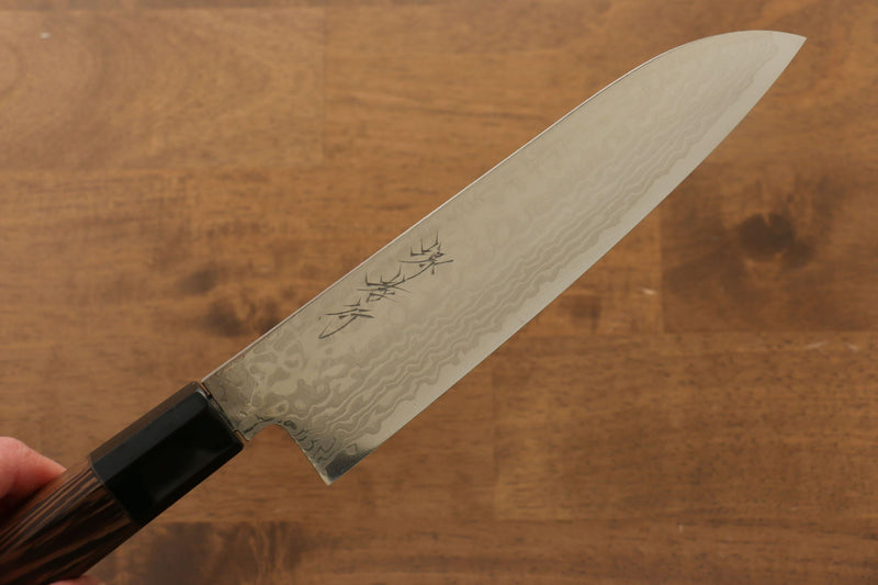 Sakai Takayuki Galaxie ZA-18 Damas Santoku  180mm Wenge Manipuler - japanny-FR