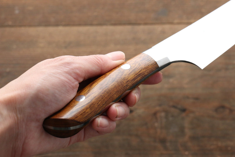 Takeshi Saji Coreless Finition en diamant Damas Kirituke Gyuto  180mm Ironwood Manipuler - japanny-FR