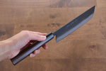 Jikko Acier Blanc No.2 Finition noire Nakiri  165mm Shitan Manipuler - japanny-FR