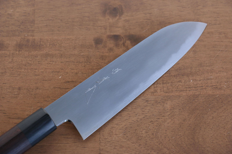 Jikko Acier Blanc No.2 Santoku  180mm Shitan Manipuler - japanny-FR