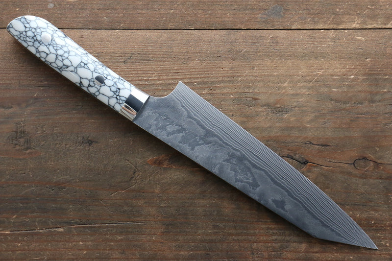 Takeshi Saji Coreless Finition en diamant Damas Kirituke Gyuto  180mm Nuage Turquoise Manipuler - japanny-FR