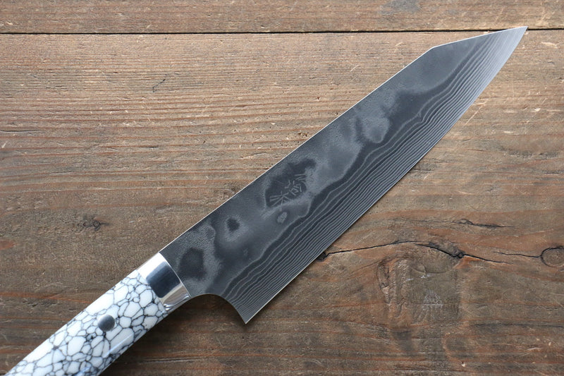 Takeshi Saji Coreless Finition en diamant Damas Kirituke Gyuto  180mm Nuage Turquoise Manipuler - japanny-FR