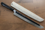 Sakai Takayuki Genbu Acier Bleu No.2 Honyaki Finition en miroir Sakimaru Yanagiba  300mm Bois d'ébène Manipuler Avec gaine - japanny-FR