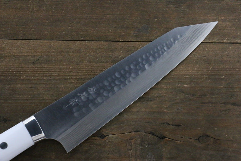 Takeshi Saji SRS13 Martelé Damas Gyuto  210mm Pierre blanche Manipuler - japanny-FR