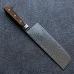 Seisuke Nami AUS10 Finition miroir Damas Nakiri  165mm Bois de Pakka marron Manipuler - japanny-FR